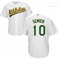 Mens Majestic Oakland Athletics 10 Marcus Semien Replica White Home Cool Base MLB Jersey