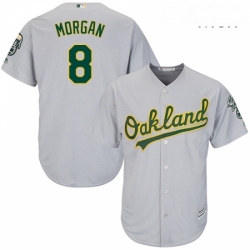 Mens Majestic Oakland Athletics 8 Joe Morgan Replica Grey Road Cool Base MLB Jersey