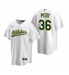 Mens Nike Oakland Athletics 36 Yusmeiro Petit White Home Stitched Baseball Jersey