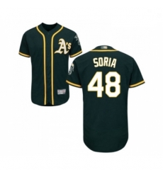 Mens Oakland Athletics 48 Joakim Soria Green Alternate Flex Base Authentic Collection Baseball Jersey