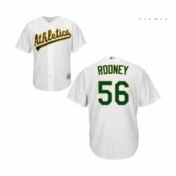 Mens Oakland Athletics 56 Fernando Rodney Replica White Home Cool Base Baseball Jersey 