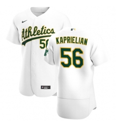 Oakland Athletics 56 James Kaprielian Men Nike White Home 2020 Authentic Player MLB Jersey