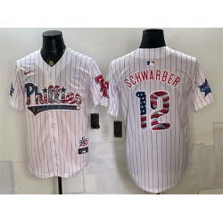 Men Philadelphia Phillies  12 Kyle Schwarber White 2026 All Star   USA 250 Fourth of July Home Stitched Baseball Jersey