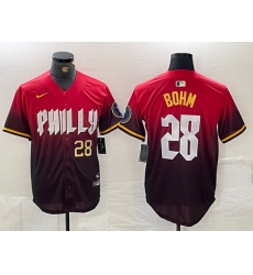 Men Philadelphia Phillies 28 Alec Bohm Red 2024 City Connect Limited Stitched Jersey 2