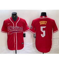 Men Philadelphia Phillies 5 Bryson Stott Red 2024 City Connect Stitched Jersey