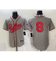 Men Philadelphia Phillies 8 Nick Castellanos Gray 2026 Field of Dreams Stadium Stitched Baseball Jersey Men Philadelphia Phillies 8 Nick Castellanos Gray 2026 Field of Dreams Stadium Stitched Baseball Jersey
