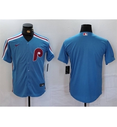 Men Philadelphia Phillies Blank Blue Cool Base Stitched Jersey