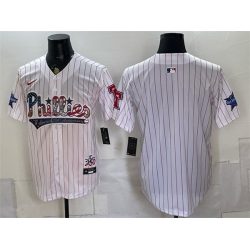 Men Philadelphia Phillies Blank White 2026 All Star   USA 250 Fourth of July Home Stitched Baseball Jersey