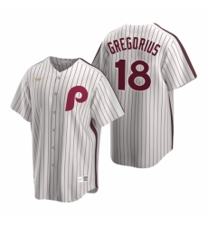 Mens Nike Philadelphia Phillies 18 Didi Gregorius White Cooperstown Collection Home Stitched Baseball Jersey