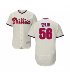 Mens Philadelphia Phillies 56 Zach Eflin Cream Alternate Flex Base Authentic Collection Baseball Jersey