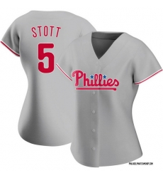 Women Philadelphia Phillies 5 Bryson Stott Gray Stitched Jersey