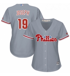 Womens Majestic Philadelphia Phillies 19 Tommy Joseph Replica Grey Road Cool Base MLB Jersey 