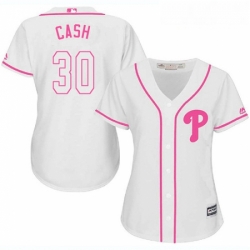 Womens Majestic Philadelphia Phillies 30 Dave Cash Replica White Fashion Cool Base MLB Jersey