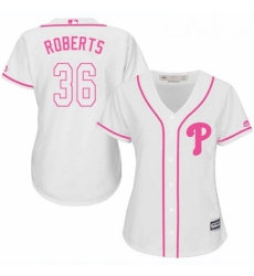 Womens Majestic Philadelphia Phillies 36 Robin Roberts Replica White Fashion Cool Base MLB Jersey