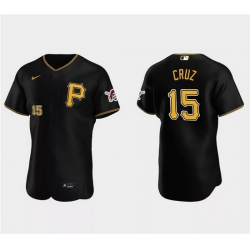 Men Pittsburgh Pirates 15 Oneil Cruz Black Flex Base Stitched Baseball Jersey