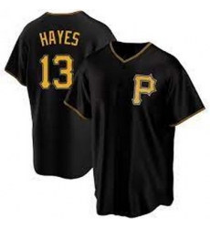 Men's Nike Pittsburgh Pirates #13 KeBryan Hayes Black Stitched Baseball Jersey