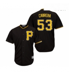 Mens Pittsburgh Pirates 53 Melky Cabrera Replica Black Alternate Cool Base Baseball Jersey 