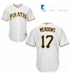 Youth Majestic Pittsburgh Pirates 17 Austin Meadows Authentic White Home Cool Base MLB Jersey 