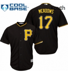 Youth Majestic Pittsburgh Pirates 17 Austin Meadows Replica Black Alternate Cool Base MLB Jersey 