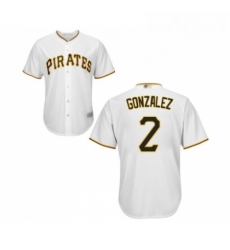 Youth Pittsburgh Pirates 2 Erik Gonzalez Replica White Home Cool Base Baseball Jersey 