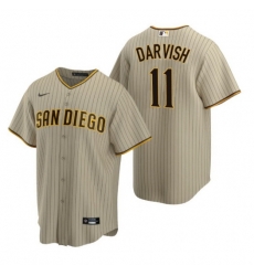 Men San Diego 11 San Diego Padres Yu Darvish Sand Brown Trade Alternate Coolbase Jersey