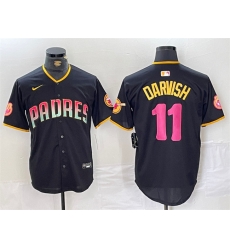 Men San Diego Padres 11 Yu Darvish Black Cool Base Stitched Baseball Jersey