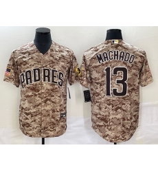 Men San Diego Padres 13 Manny Machado Camo Cool Base Stitched Jersey