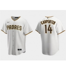 Men San Diego Padres 14 Matt Carpenter White Cool Base Stitched Jersey