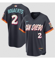 Men San Diego Padres  2 Xander Bogaerts Obsidian 2026 City Connect Stadium Stitched Baseball Jersey