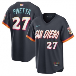 Men San Diego Padres  27 Nick Pivetta Obsidian 2026 City Connect Stadium Stitched Baseball Jersey