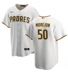 Men San Diego Padres 50 Adrian Morejon White Home Stitched Baseball Jersey