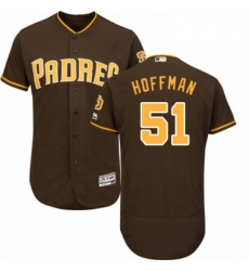 Mens Majestic San Diego Padres 51 Trevor Hoffman Brown Alternate Flex Base Authentic Collection MLB Jersey 