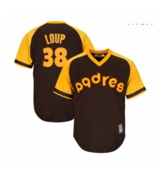 Mens San Diego Padres 38 Aaron Loup Replica Brown Alternate Cooperstown Cool Base Baseball Jersey 