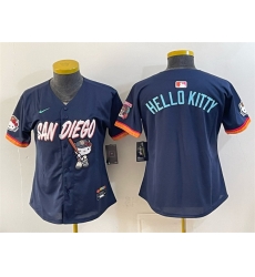 Women San Diego Padres X Hello Kitty Obsidian 2026 City Connect Stadium Stitched Baseball Jersey Run Small Women San Diego Padres X Hello Kitty Obsidian 2026 City Connect Stadium Stitched Baseball Jersey Run Small