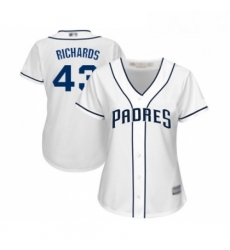 Womens San Diego Padres 43 Garrett Richards Replica White Home Cool Base Baseball Jersey 