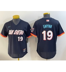Youth San Diego Padres 19 Tony Gwynn Obsidian 2026 City Connect Stadium Stitched Baseball Jersey Youth San Diego Padres 19 Tony Gwynn Obsidian 2026 City Connect Stadium Stitched Baseball Jersey