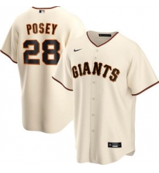 Giants 28 Buster Posey Cream 2020 Nike Cool Base Jersey