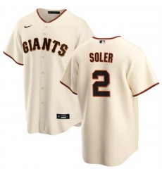 Men San Francisco Giants 2 Jorge Soler Cream Cool Base Stitched Jersey