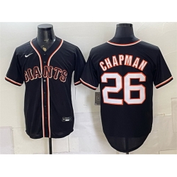 Men San Francisco Giants  26 Matt Chapman 2026 Fashion Replica Black Out Stitched Baseball Jersey