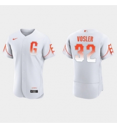 Men San Francisco Giants 32 Jason Vosler Men 2021 City Connect Authentic White Jersey