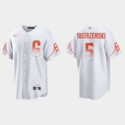 Men San Francisco Giants 5 Mike Yastrzemski Men 2021 City Connect White Fan Version Jersey