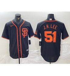 Men San Francisco Giants 51 Jung Hoo Lee Black 2024 Black AlternateLimited Stitched jerseys