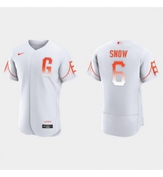 Men San Francisco Giants 6 Jt Snow Men 2021 City Connect Authentic White Jersey