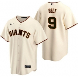 Men San Francisco Giants 9 Brandon Belt Cream Cool Base Stitched Jersey