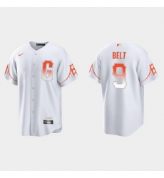 Men San Francisco Giants 9 Brandon Belt Men 2021 City Connect White Fan Version Jersey