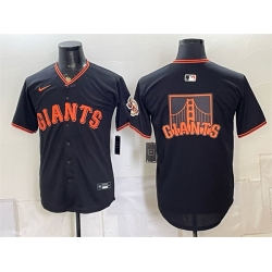 Men San Francisco Giants Team Big Logo Black Limited Stitched Baseball Jerseys