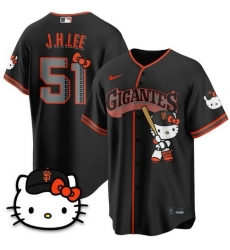 Men San Francisco Giants X Hello Kitty 51 Jung Hoo Lee Black 2026 Alternate Stadium Stitched Baseball Jersey Men San Francisco Giants X Hello Kitty 51 Jung Hoo Lee Black 2026 Alternate Stadium Stitched Baseball Jersey