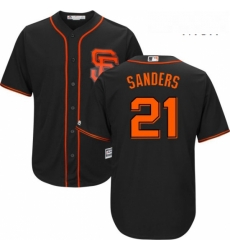 Mens Majestic San Francisco Giants 21 Deion Sanders Replica Black Alternate Cool Base MLB Jersey