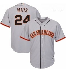 Mens Majestic San Francisco Giants 24 Willie Mays Replica Grey Road Cool Base MLB Jersey