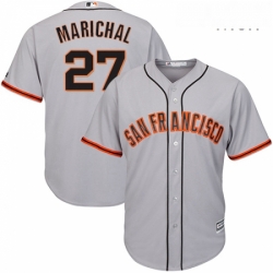 Mens Majestic San Francisco Giants 27 Juan Marichal Replica Grey Road Cool Base MLB Jersey